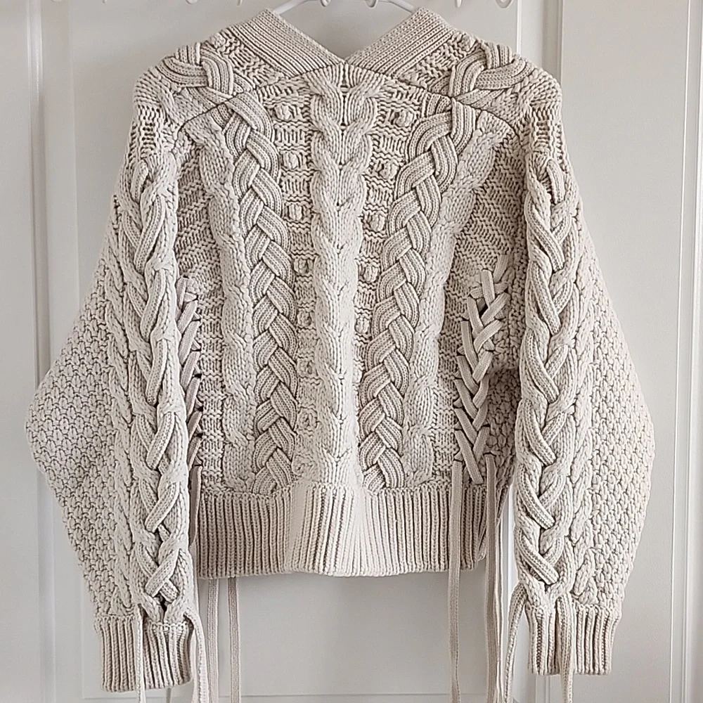 FRAYI.D Cream Cable Knit Cardigan (New) - Picture 2 of 16